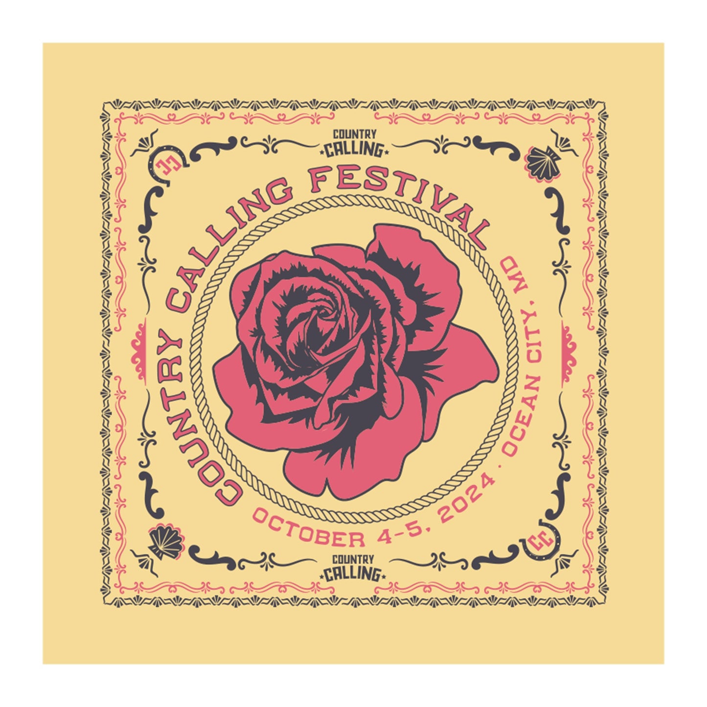 Country Calling Rose Bandana