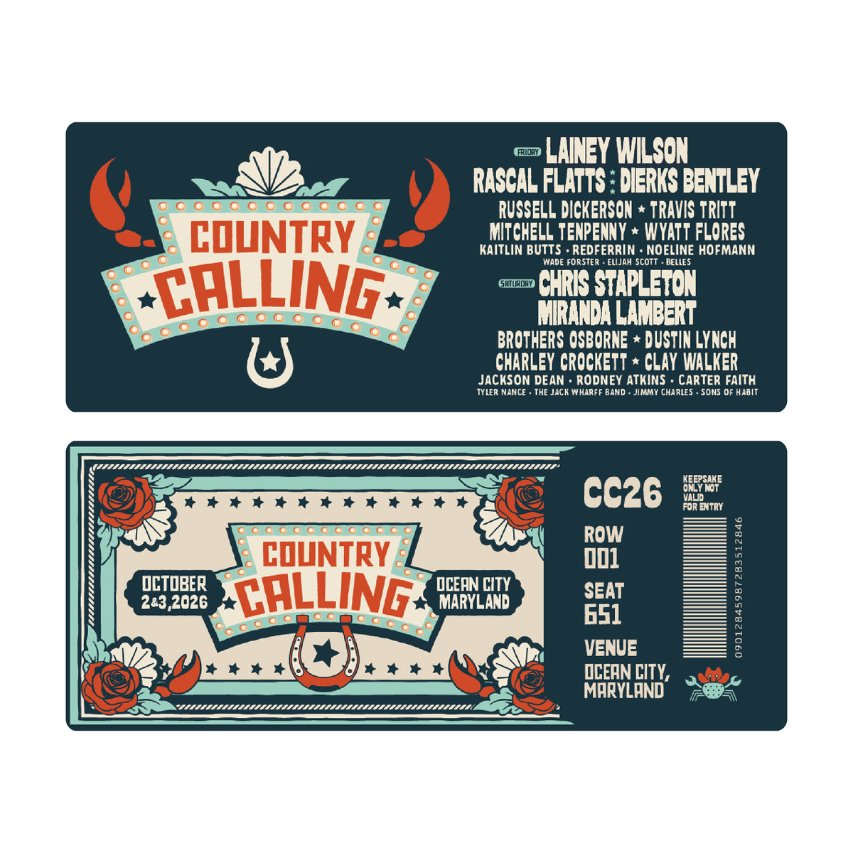 2026 Country Calling Souvenir Ticket