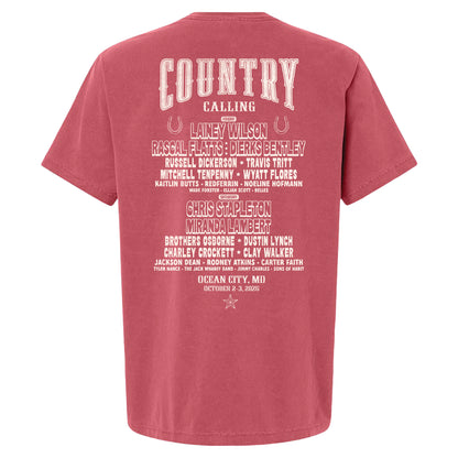 Crab Horseshoe Lineup Tee - Washed Red