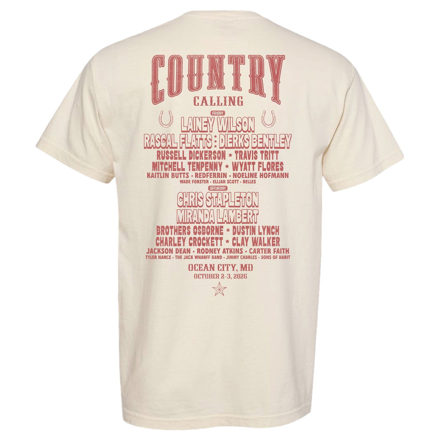 Crab Horseshoe Lineup Tee - Ivory