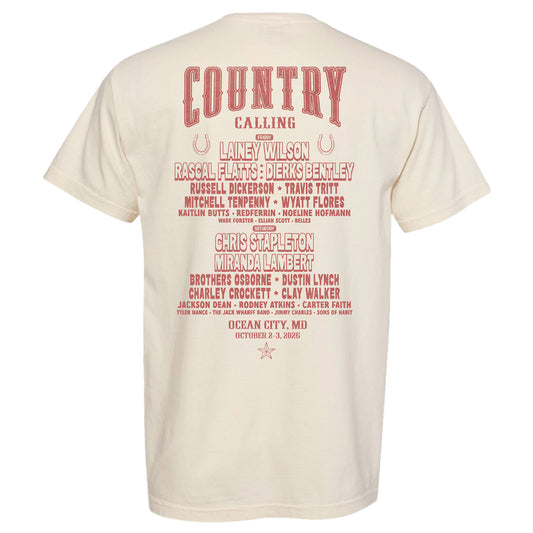 Crab Horseshoe Lineup Tee - Ivory