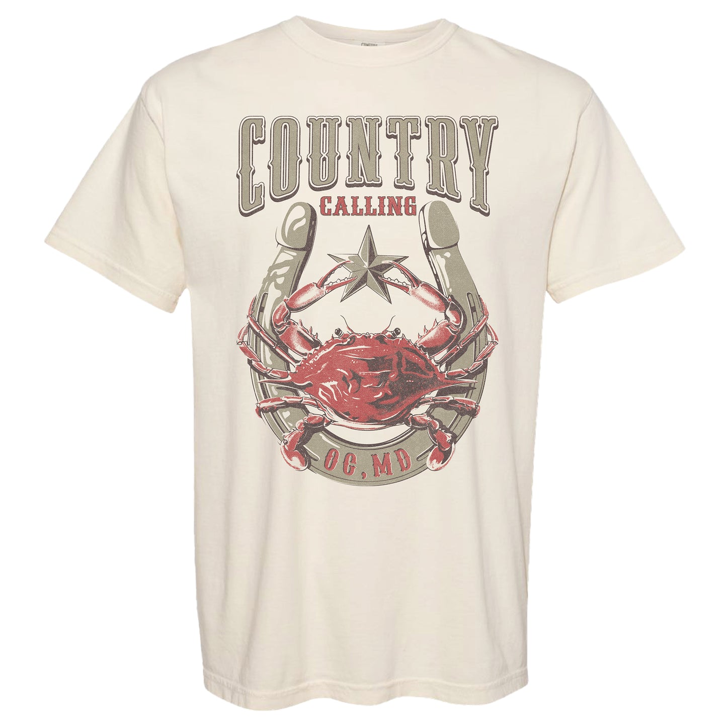 Crab Horseshoe Lineup Tee - Ivory