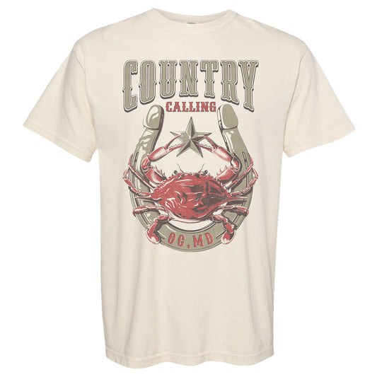 Crab Horseshoe Lineup Tee - Ivory